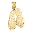 thumbnail image 1 of 18K Yellow Gold Flip Flop Pendant - 26 mm, 1 of 2