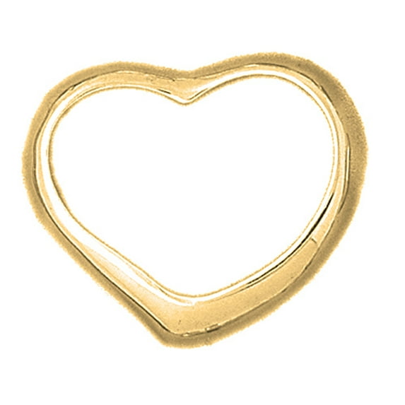 18K Yellow Gold Floating Heart Pendant - 25 mm