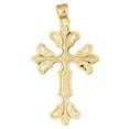thumbnail image 1 of 18K Yellow Gold Floral Cross Pendant - 59 mm, 1 of 3