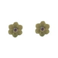 thumbnail image 1 of 18K Yellow Gold Flower with Pink Cubic Zirconia Screwback earrings (5mm), 1 of 2