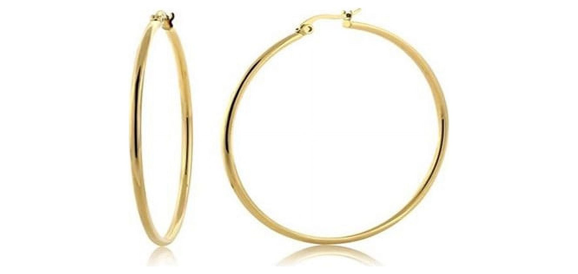 18K Gold Filled Beaded Hoop Earrings Available in 30mm, 40mm or 50mm Diameter Wholesale Jewelry Making Supplies Medium 40