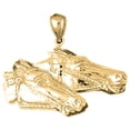 thumbnail image 1 of 18K Yellow Gold Horse Heads Pendant - 30 mm, 1 of 2