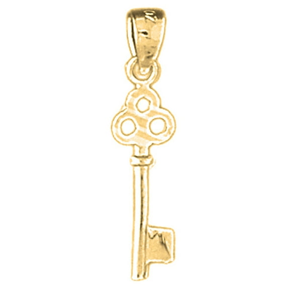 18K Yellow Gold Key Pendant - 24 mm