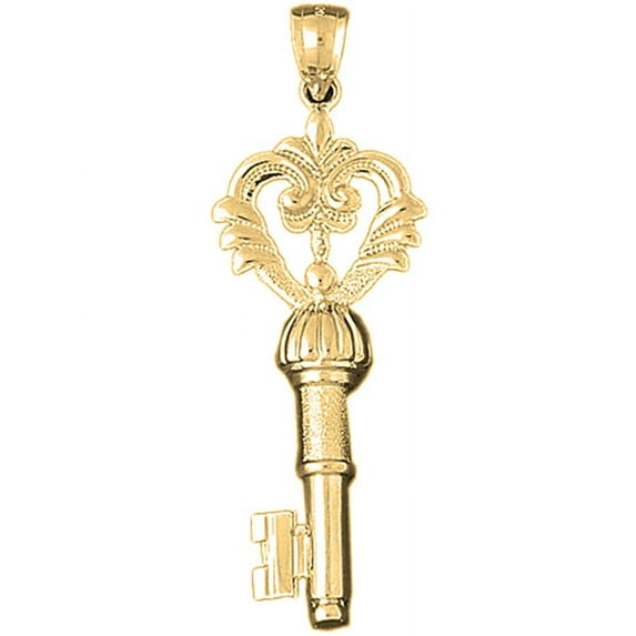 18K Yellow Gold Key Pendant - 57 mm