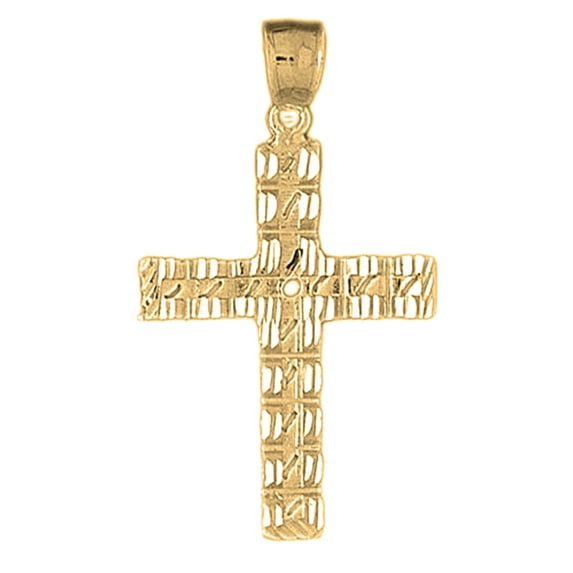 18K Yellow Gold Latin Cross Pendant - 44 mm