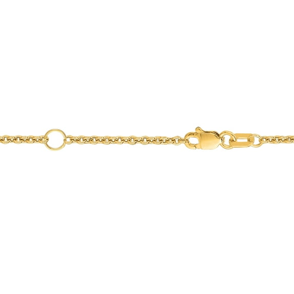 18K Yellow Gold Light Round Cable Chain 18" with Lobster Clasp