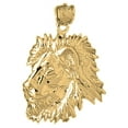 thumbnail image 1 of 18K Yellow Gold Lion Head Pendant - 32 mm, 1 of 3