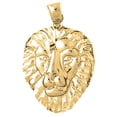 thumbnail image 1 of 18K Yellow Gold Lion Head Pendant - 35 mm, 1 of 3