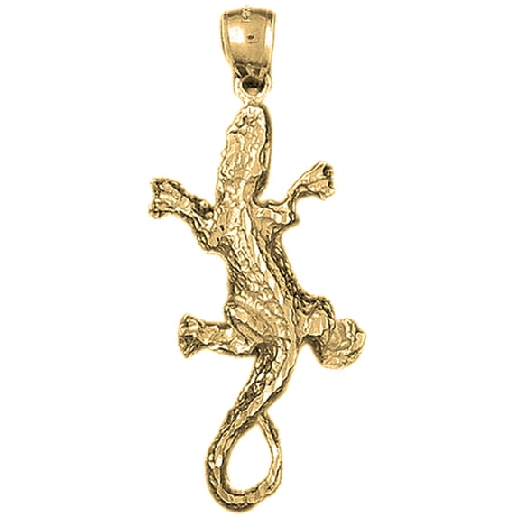 18K Yellow Gold Lizard Pendant - 49 mm