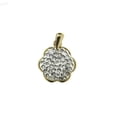 thumbnail image 1 of 18K  Yellow Gold Pave Flower Pendant (11mm / 17mm with Bail), 1 of 3