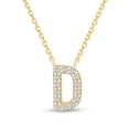 thumbnail image 1 of 18K Yellow Gold Plated Initial Necklace | Moissanite Diamond Alphabet Necklace | Dainty Necklaces for Her | Letter "D" Pendant Necklace |18" + 2" Adjustable Chain, 1 of 6