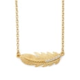 thumbnail image 1 of 18K Yellow Gold Plated Sterling Silver Cubic Zirconia Feather Necklace, 1 of 1
