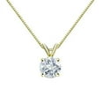 thumbnail image 1 of 18K Yellow Gold Round 4-Prong Solitaire Moissanite Pendant Necklace (1ct TGW, 6.5mm, O.White) 16 to 18-inch by Diamond Wish, 1 of 4