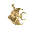 thumbnail image 1 of 18K Yellow Gold Tropical Angelfish Pendant - 32 mm, 1 of 2