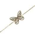 thumbnail image 1 of 18K Yellow Gold in line Flat design open Butterfly  bracelet 7 inches with extra rings starting at 6.50 inches, 1 of 3