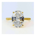 thumbnail image 1 of 18K Yellow Gold plated Alexandra Dora 5CT Oval Petite French Pavé Crown IOBI Simulated Diamond Ring, 1 of 3