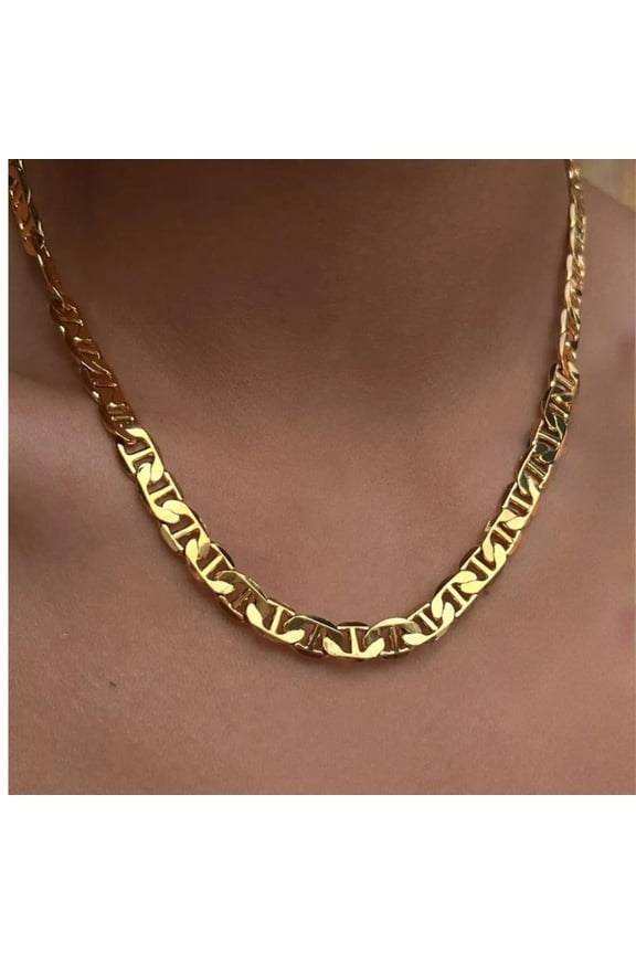 JEWELRY 18K Yellow Gold Plated Link Chain for Women - Hypoallergenic and Tarnish Resistant - Comfortable Fit 18"