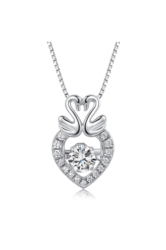 18K gold plated pure swan love smart pendant necklace beautiful and lovely loyal double swan love pendant