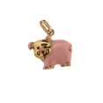 thumbnail image 1 of 18K solid yellow gold enamel pig charm pendant, 1 of 3