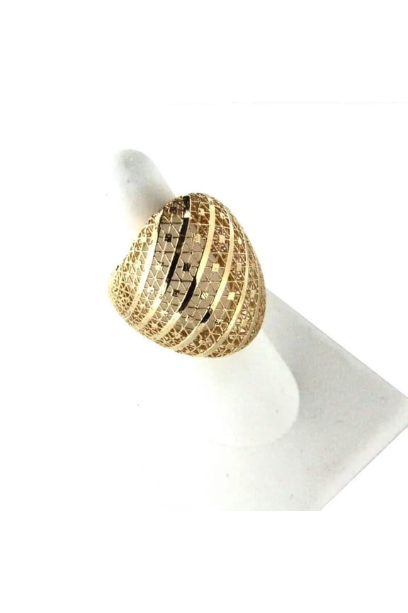 18K yellow gold mesh polish design Ring size 7