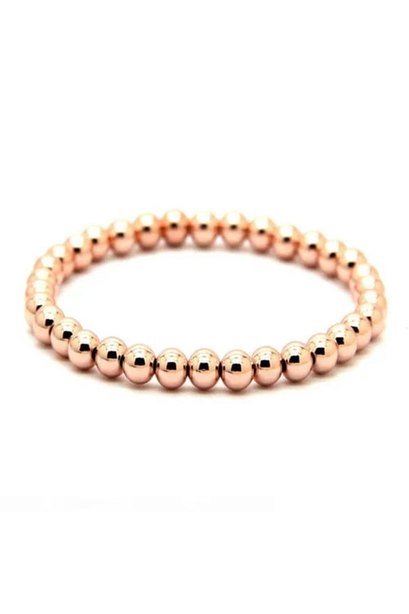 18KGold/Rose Gold/Silver/Black Beads 4mm Bangle Men's Women's Bracelet 17-18cm