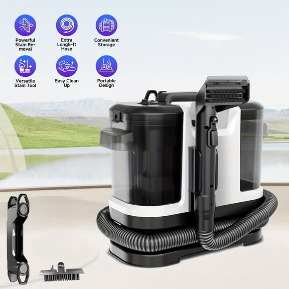 18KPa Powerful Fabric Vacuum Cleaner - 450W Motor Corded Sofa/Carpet/Upholstery Cleaner, 120V Heavy-Duty Portable Vac for Hard Floors, Home Deep Cleaning Tool