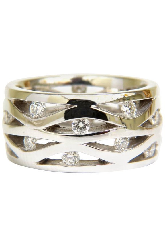 18KT .75CT DIAMOND 3D CHANNEL WAVE WIDE BAND 10.50MM
