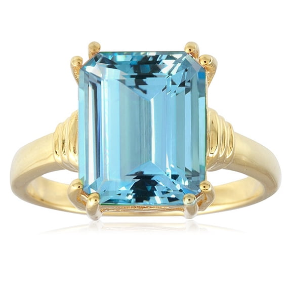 18KT Yellow Gold Over Sterling Silver Your Choice of Gemstone Solitaire Ring.