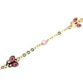 thumbnail image 1 of 18KT Yellow Gold Pink Enamel Butterfly with Pink Stones Bracelet 5.5 inches, 1 of 3