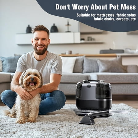 18Kpa Carpet Cleaner Machine, 500W Portable Carpet Spot and Upholstery Cleaner Machine with Handle for Pet Stains, Sofa, Car Seat, Furniture