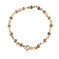 thumbnail image 1 of 18Kt Solid Yellow Gold Pink Evil Eye Bracelet 6 inches, 1 of 4