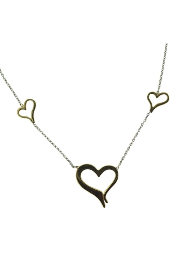 18Kt Two Toned Open Heart Necklace