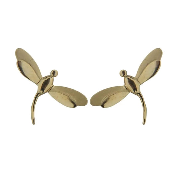 18Kt Yellow Gold  DragonFly Screwback Earrings (12mm X 8mm)