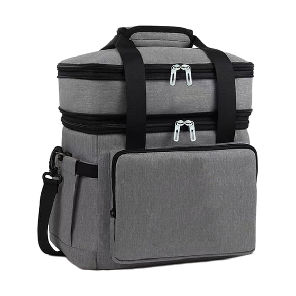 18L Extra Large Expandable Insulated Cooler Lunch Box For Double Decks Leakproof Heavy Duty Lunch Bag Snack Bags For Adult Construction Work Picnic