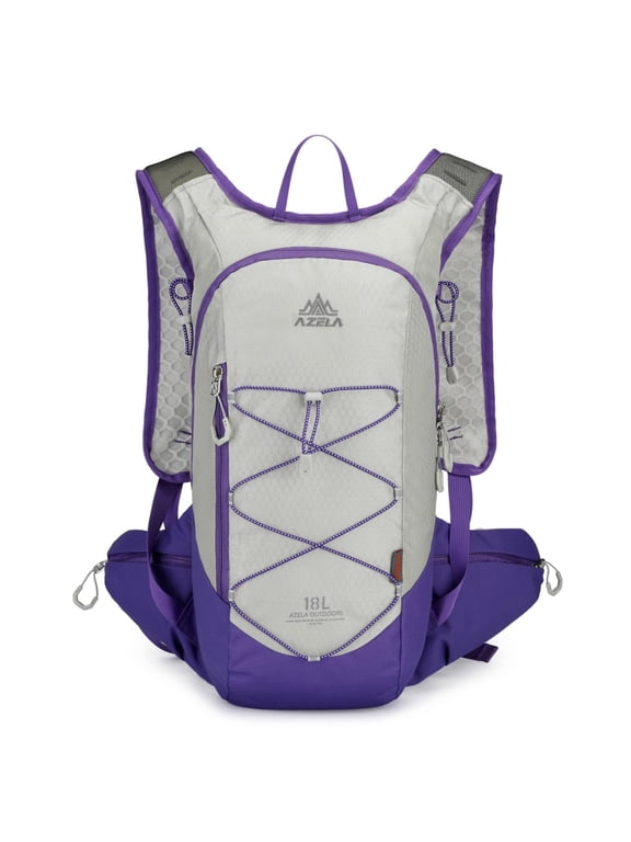 18L Lightweight Hiking Backpack, Water-Resistant Running Backpack for Men Women, Breathable Cycling Backpack with Hydration Bladder Compartment, Reflective Strips & Multi-Pockets for Marathon Camping