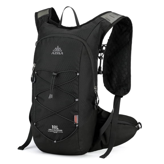 18L Lightweight Hiking Backpack, Water-Resistant Running Backpack for Men Women, Breathable Cycling Backpack with Hydration Bladder Compartment, Reflective Strips & Multi-Pockets for Marathon Camping