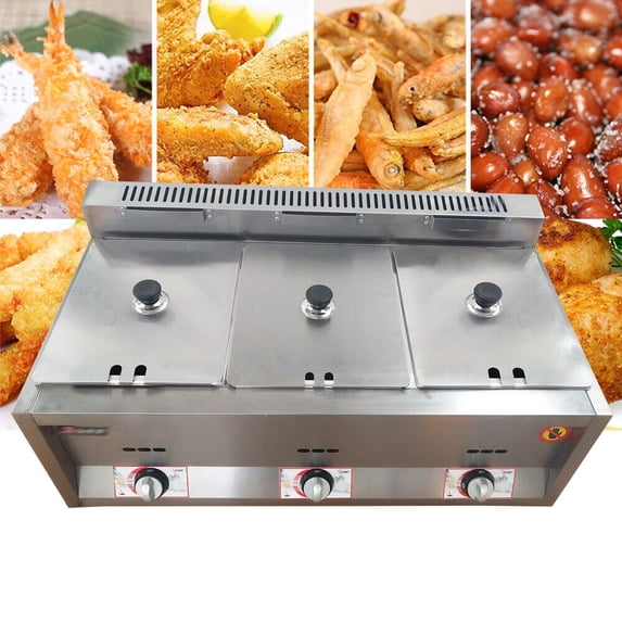 Update Lp/ng 18L Propane NG Gas Fryer Catering Warmer Steam Table Buffet Restaurant ...