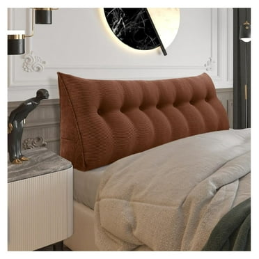 18LB Thickened Wedge Pillow Headboard Body Positioner Pillow Bed Bolster Pillow for Sitting in Bedwith Removable Cover Gift for Mom Backrest Cordury Coffee King