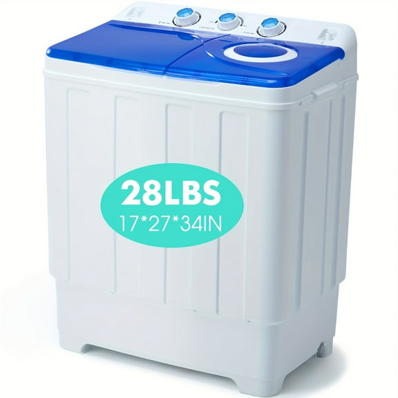18LBS Wash & 10LBS Spin Twin Tub Portable Laundry Washer And Dryer Combo - Built - in Drain Pump, Ideal for Small Spaces
