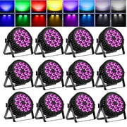 18LED Stage Lights,12pcs RGBW 4in1 Wash/Strobe Effect DJ Lights,MX Control Sound Activated Uplights for Christmas Disco Club Wedding