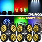 18LED Stage Lights,8pcs RGBW 4in1 Wash/Strobe Effect DJ Lights,MX Control Sound Activated Uplights for Christmas Disco Club Wedding