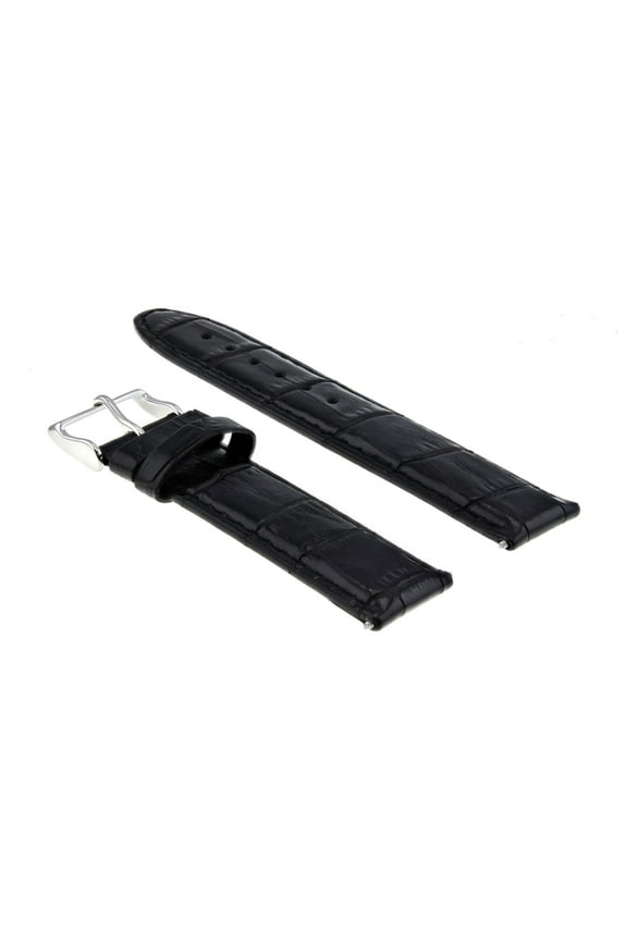 18MM ALLIGATOR LEATHER WATCH STRAP BAND FOR OMEGA SEAMASTER SPEEDMASTER BLACK