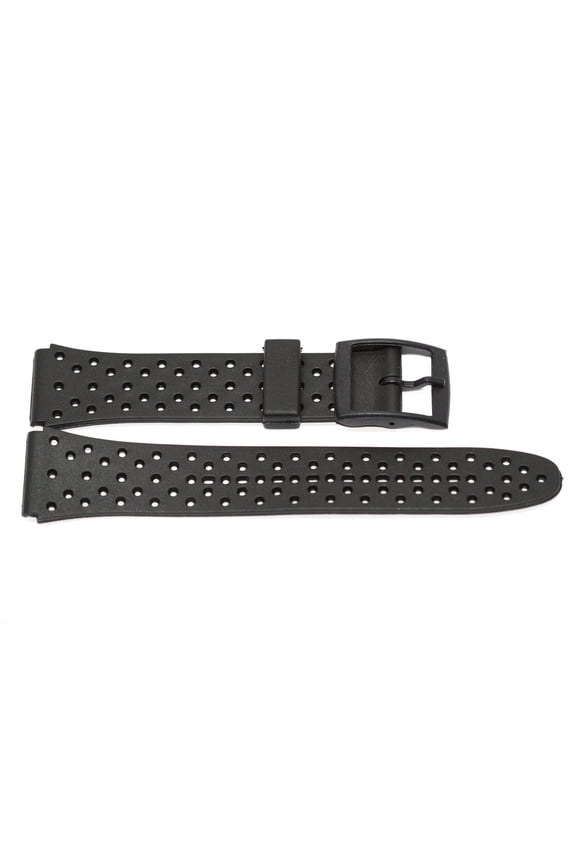 18MM BLACK HARD RUBBER SPORT WATCH BAND