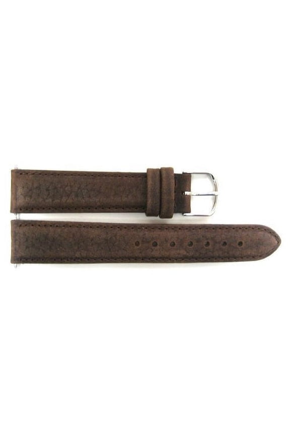 18MM BROWN PADDED DISTRESSED SUEDE LIKE LEATHER BAND FITS SWISS ARMY