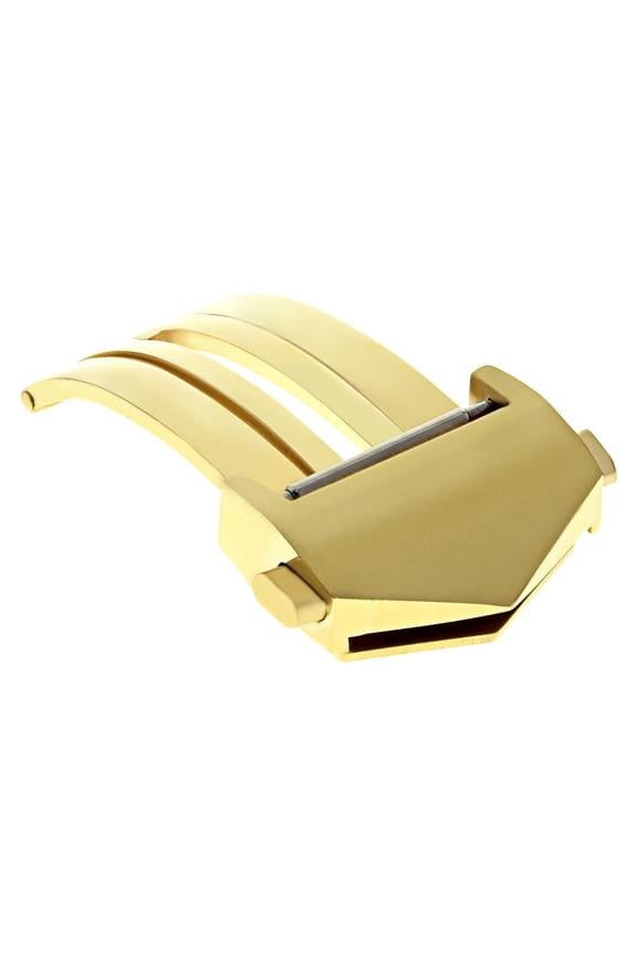 18MM DEPLOYMENT CLASP FOR TAG HEUER CARRERA FIT FC5014 FC5030 LEATHER BAND GOLD