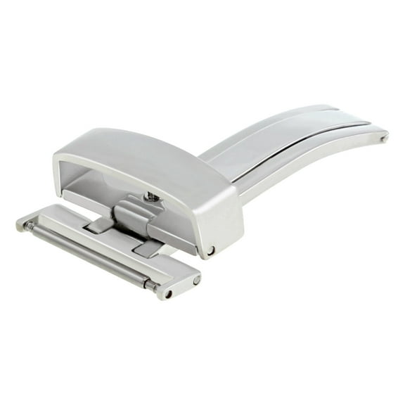 18MM DEPLOYMENT LEATHER BAND STRAP BUCKLE CLASP FOR BREITLING PILOT WATCH  SHINY