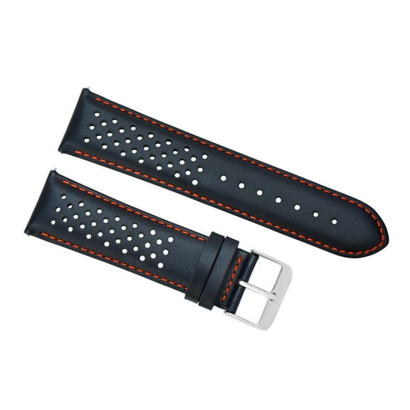 18MM FOR TAG HEUER PERFORATED LEATHER RALLY STRAP BAND QUICK RELEASE BLUE