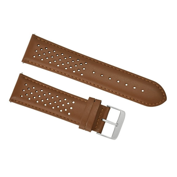 18MM FOR TAG HEUER PERFORATED LEATHER RALLY STRAP BAND QUICK RELEASE TAN