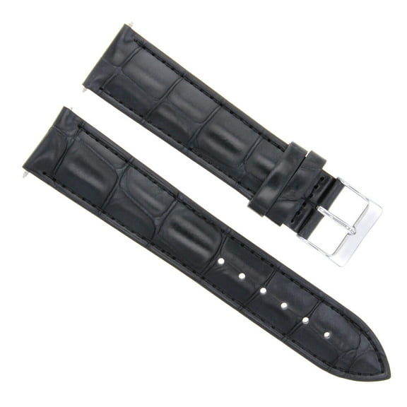 18MM ITALIAN LEATHER WATCH BAND STRAP FOR BULOVA ACCUTRON WATCH 18/16MM BLACK