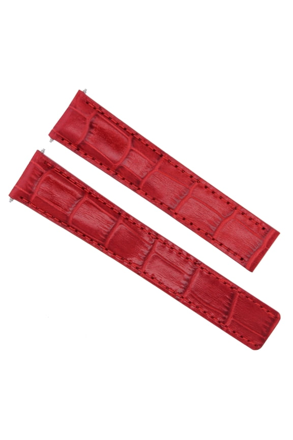 18MM LEATHER BAND WATCH STRAP FIT BREITLING BAND DEPLOYMENT CLASP 18/16MM RED
